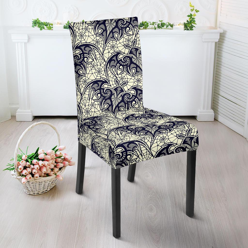 Cobweb Halloween Bat Pattern Print Chair Cover-grizzshop