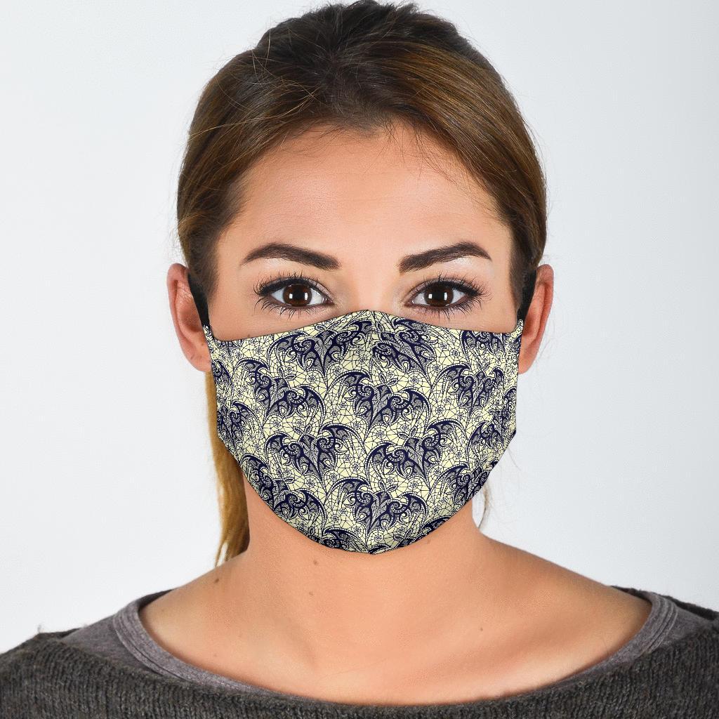Cobweb Halloween Bat Pattern Print Face Mask-grizzshop