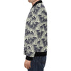 Cobweb Halloween Bat Pattern Print Men's Bomber Jacket-grizzshop