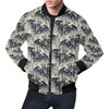 Cobweb Halloween Bat Pattern Print Men's Bomber Jacket-grizzshop