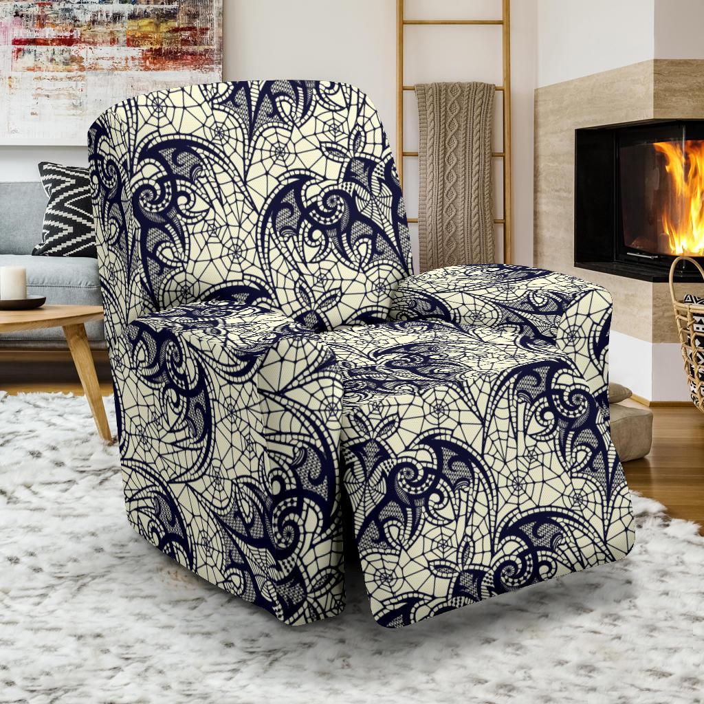 Cobweb Halloween Bat Pattern Print Recliner Cover-grizzshop