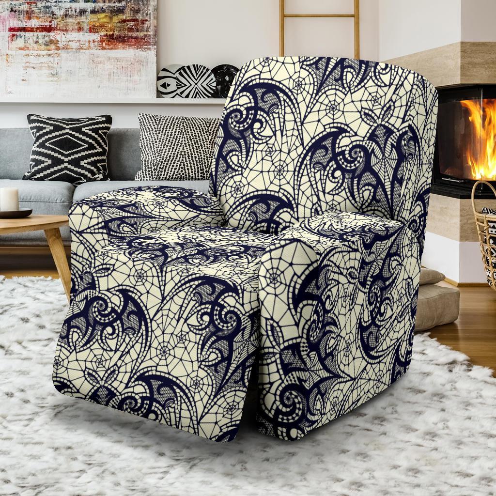 Cobweb Halloween Bat Pattern Print Recliner Cover-grizzshop