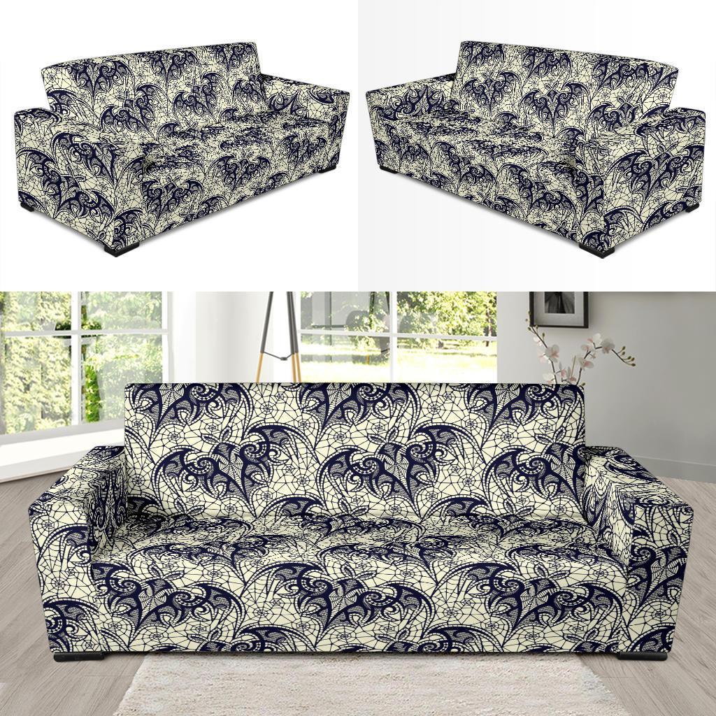 Cobweb Halloween Bat Pattern Print Sofa Covers-grizzshop