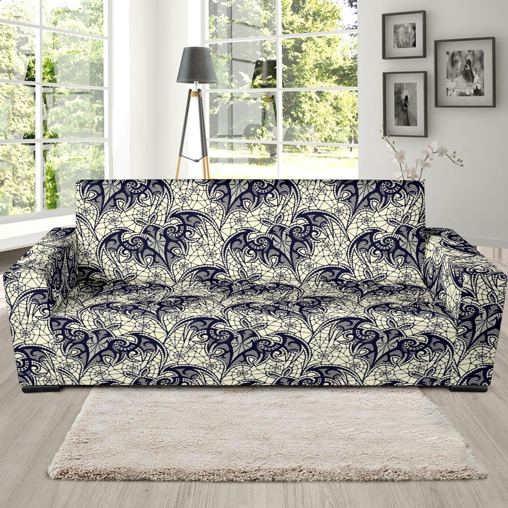 Cobweb Halloween Bat Pattern Print Sofa Covers-grizzshop