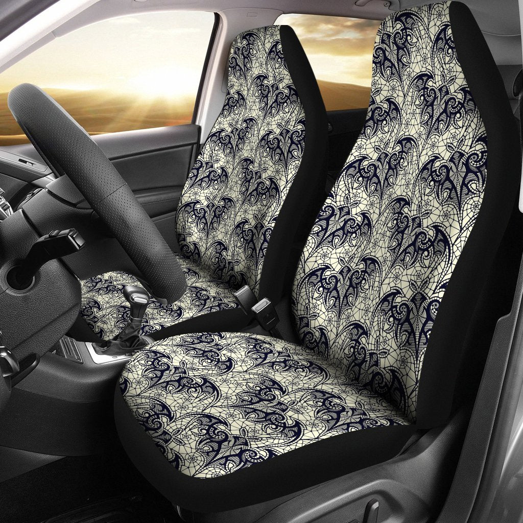 Cobweb Halloween Bat Pattern Print Universal Fit Car Seat Cover-grizzshop