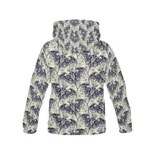 Cobweb Halloween Bat Pattern Print Women Pullover Hoodie-grizzshop