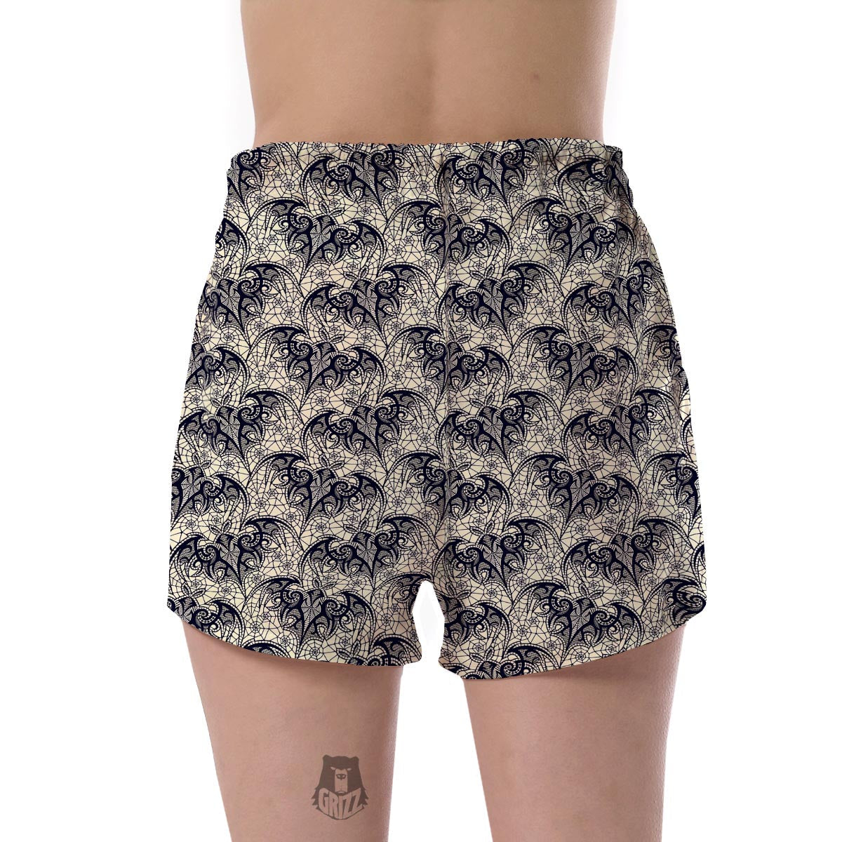 Cobweb Halloween Bat Pattern Print Women's Shorts-grizzshop