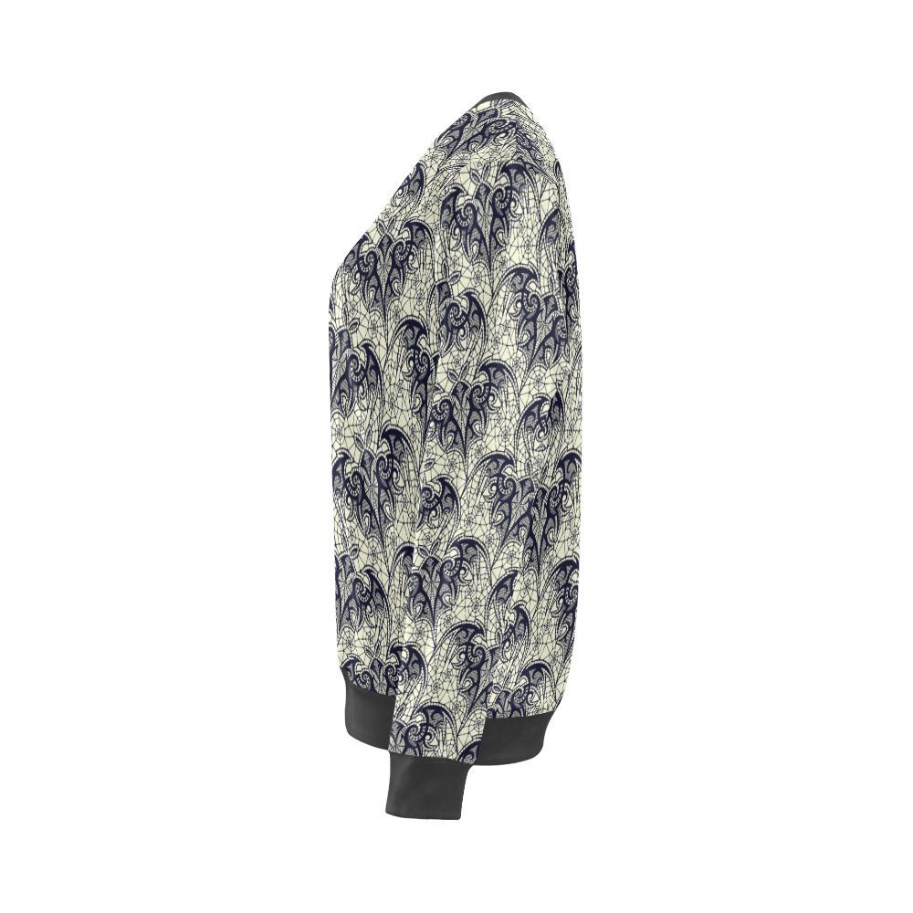 Cobweb Halloween Bat Pattern Print Women's Sweatshirt-grizzshop