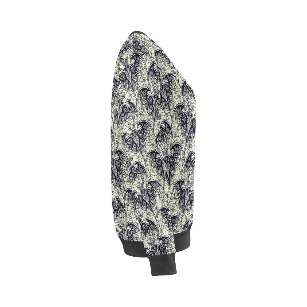 Cobweb Halloween Bat Pattern Print Women's Sweatshirt-grizzshop
