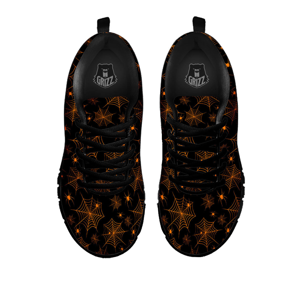 Cobweb Halloween Print Pattern Black Sneaker-grizzshop