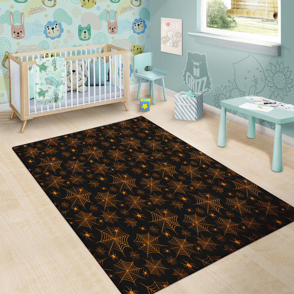 Cobweb Halloween Print Pattern Floor Mat-grizzshop