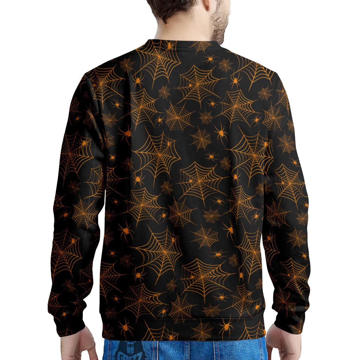 Cobweb Halloween Print Pattern Men's Sweatshirt-grizzshop