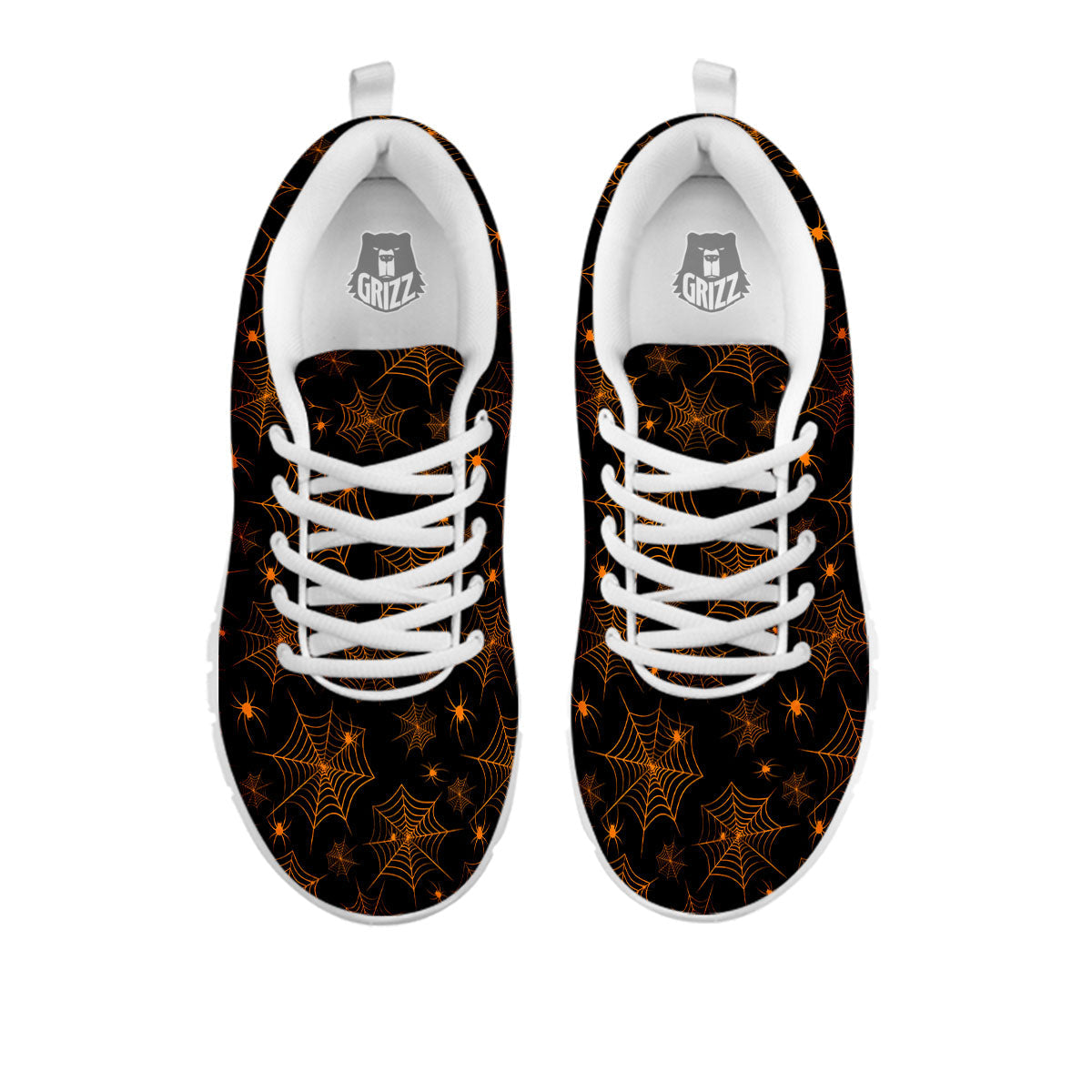 Cobweb Halloween Print Pattern White Sneaker-grizzshop