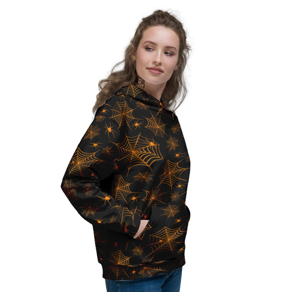 Cobweb Halloween Print Pattern Women's Hoodie-grizzshop