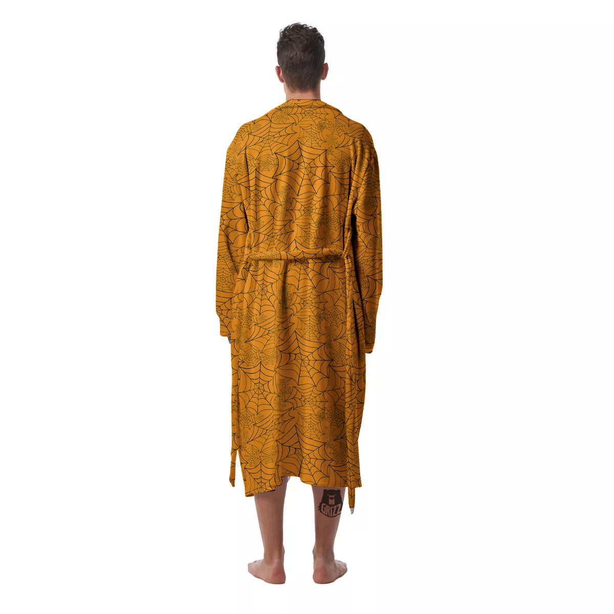 Cobweb Horror Print Men's Robe-grizzshop