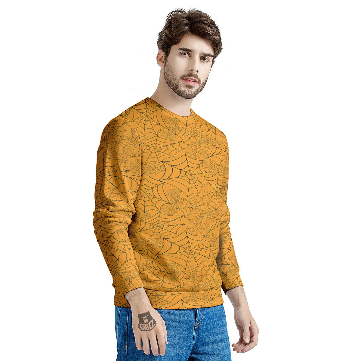 Cobweb Horror Print Men's Sweatshirt-grizzshop