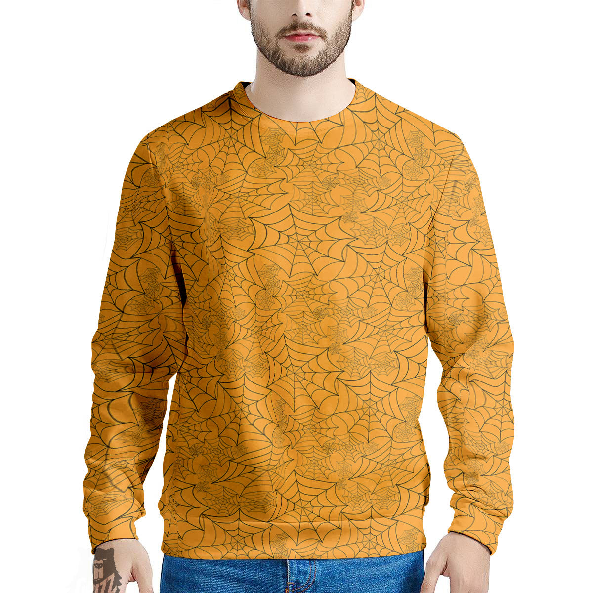 Cobweb Horror Print Men's Sweatshirt-grizzshop