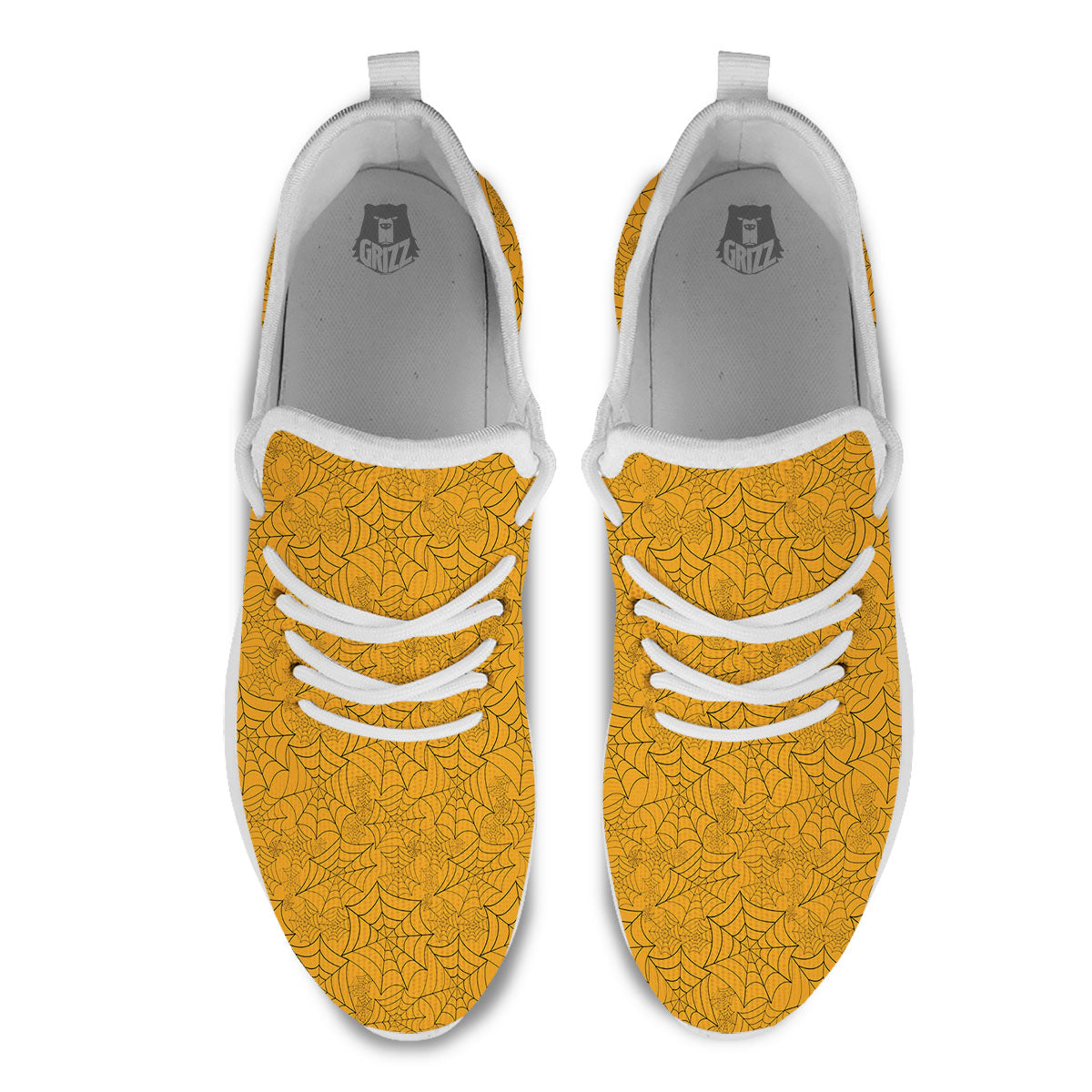 Cobweb Horror Print White Athletic Shoes-grizzshop