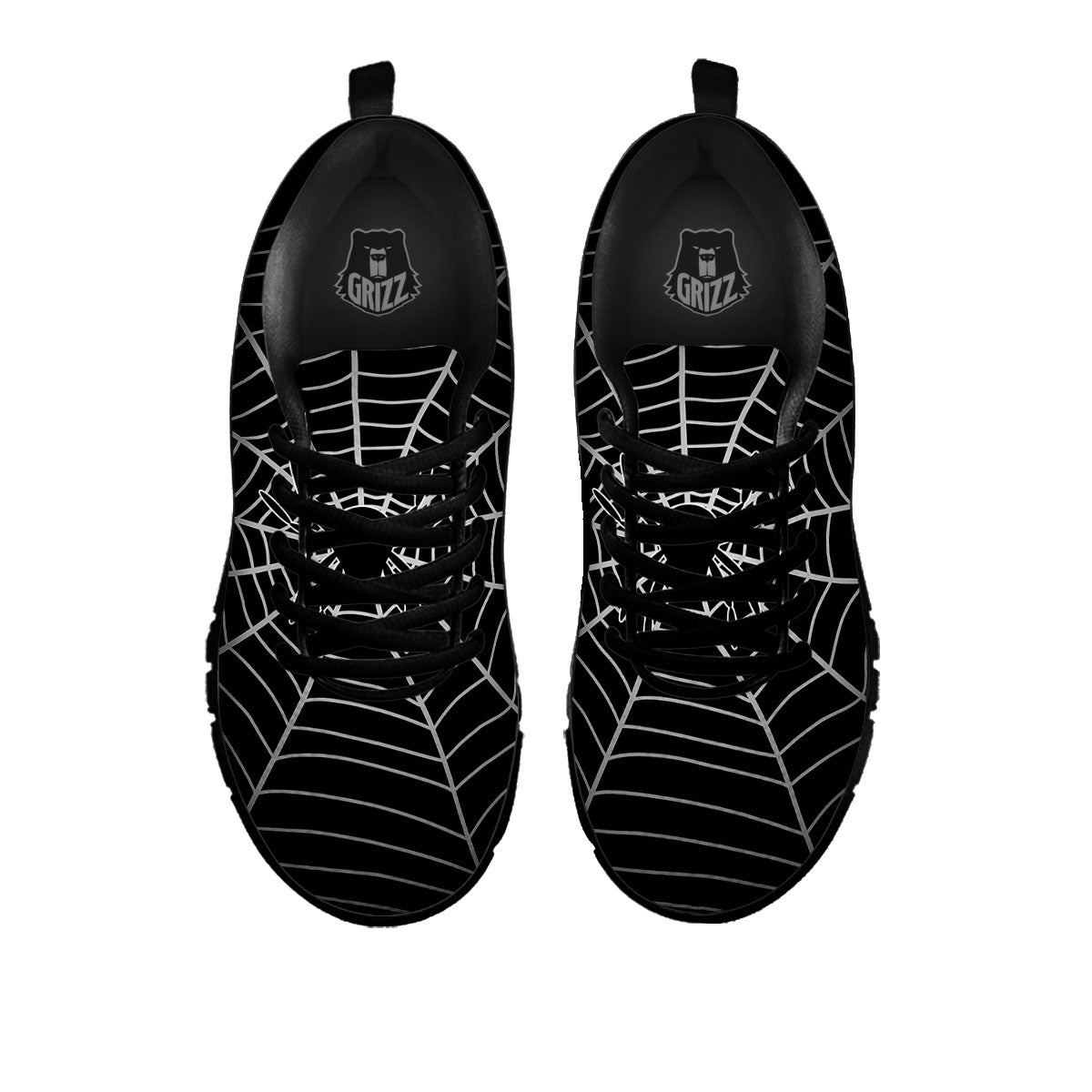 Cobweb White And Black Print Black Sneaker-grizzshop