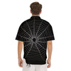 Cobweb White And Black Print Men's Short Sleeve Shirts-grizzshop