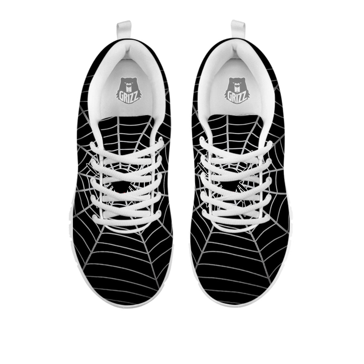 Cobweb White And Black Print White Sneaker-grizzshop
