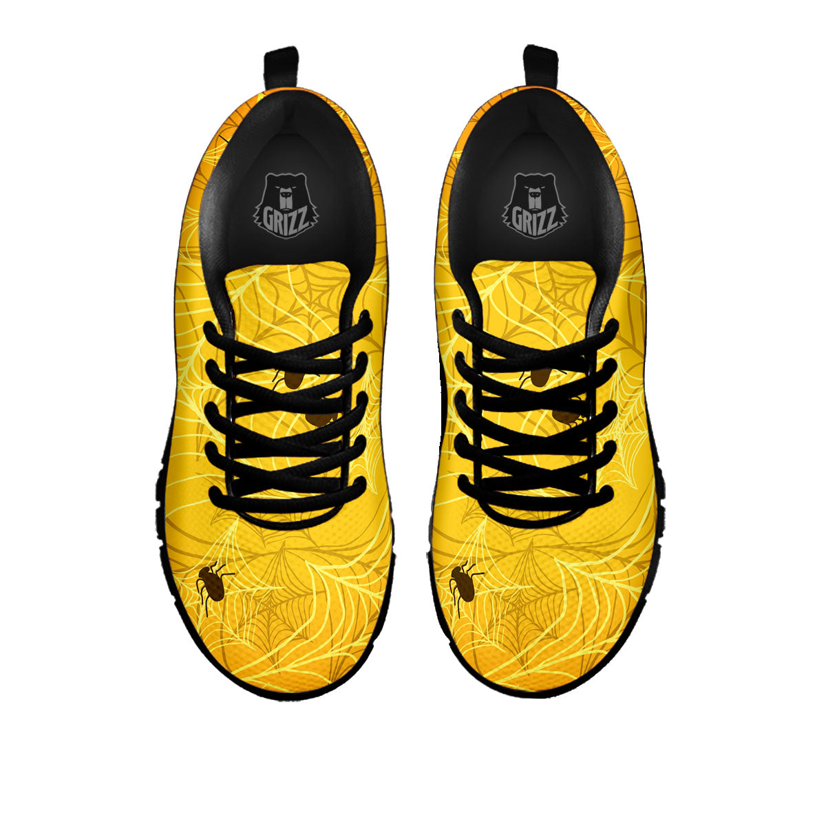 Cobweb Yellow Print Black Sneaker-grizzshop