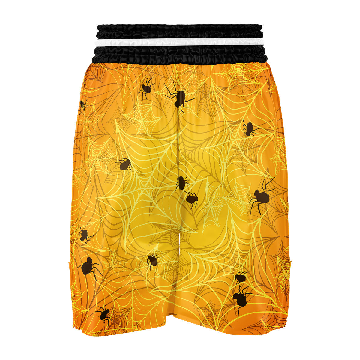 Cobweb Yellow Print Boxing Shorts-grizzshop