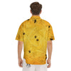 Cobweb Yellow Print Men's Short Sleeve Shirts-grizzshop