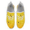 Cobweb Yellow Print White Athletic Shoes-grizzshop