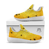 Cobweb Yellow Print White Athletic Shoes-grizzshop