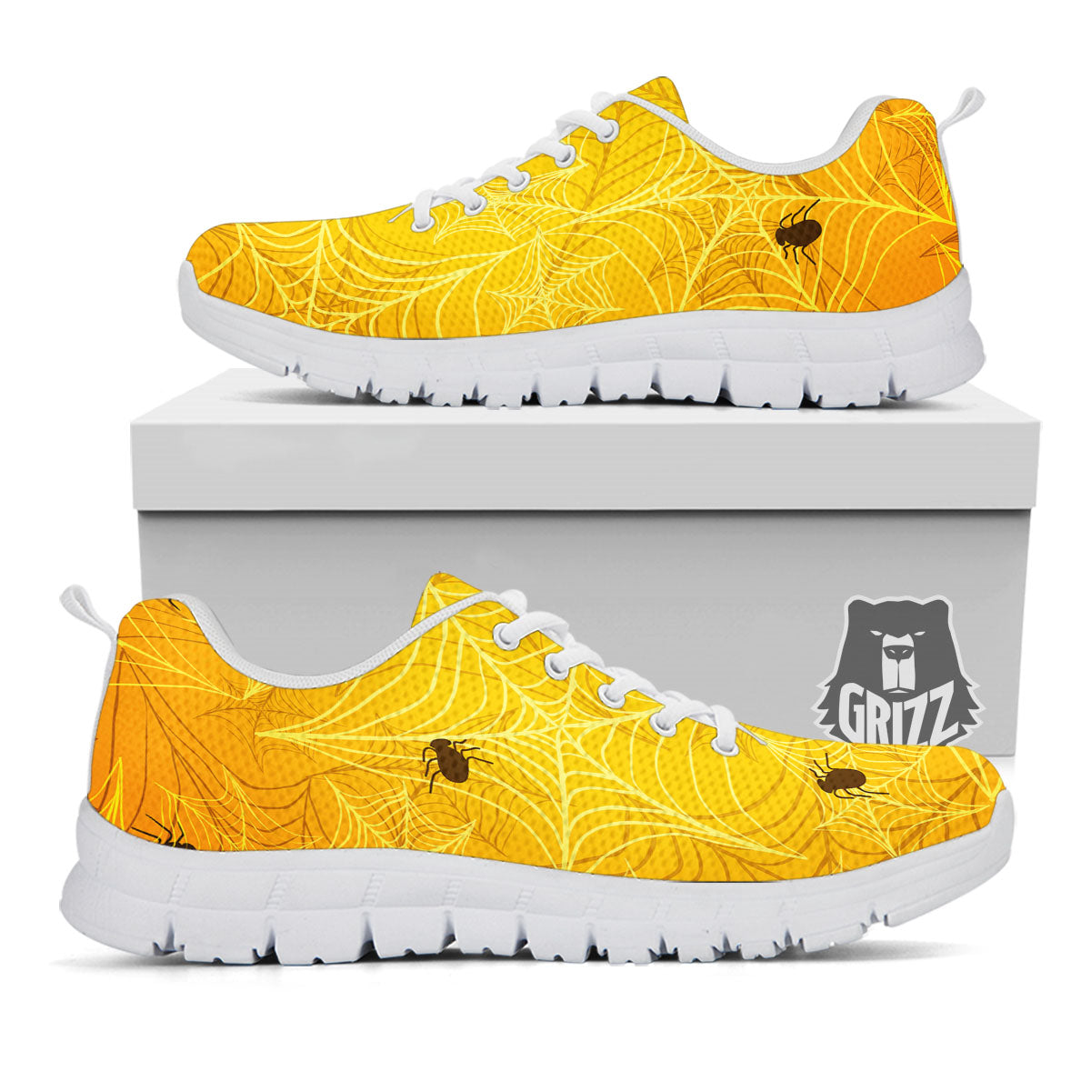 Cobweb Yellow Print White Sneaker-grizzshop