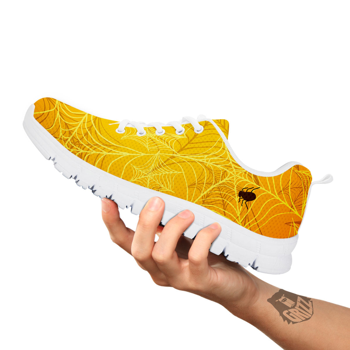Cobweb Yellow Print White Sneaker-grizzshop