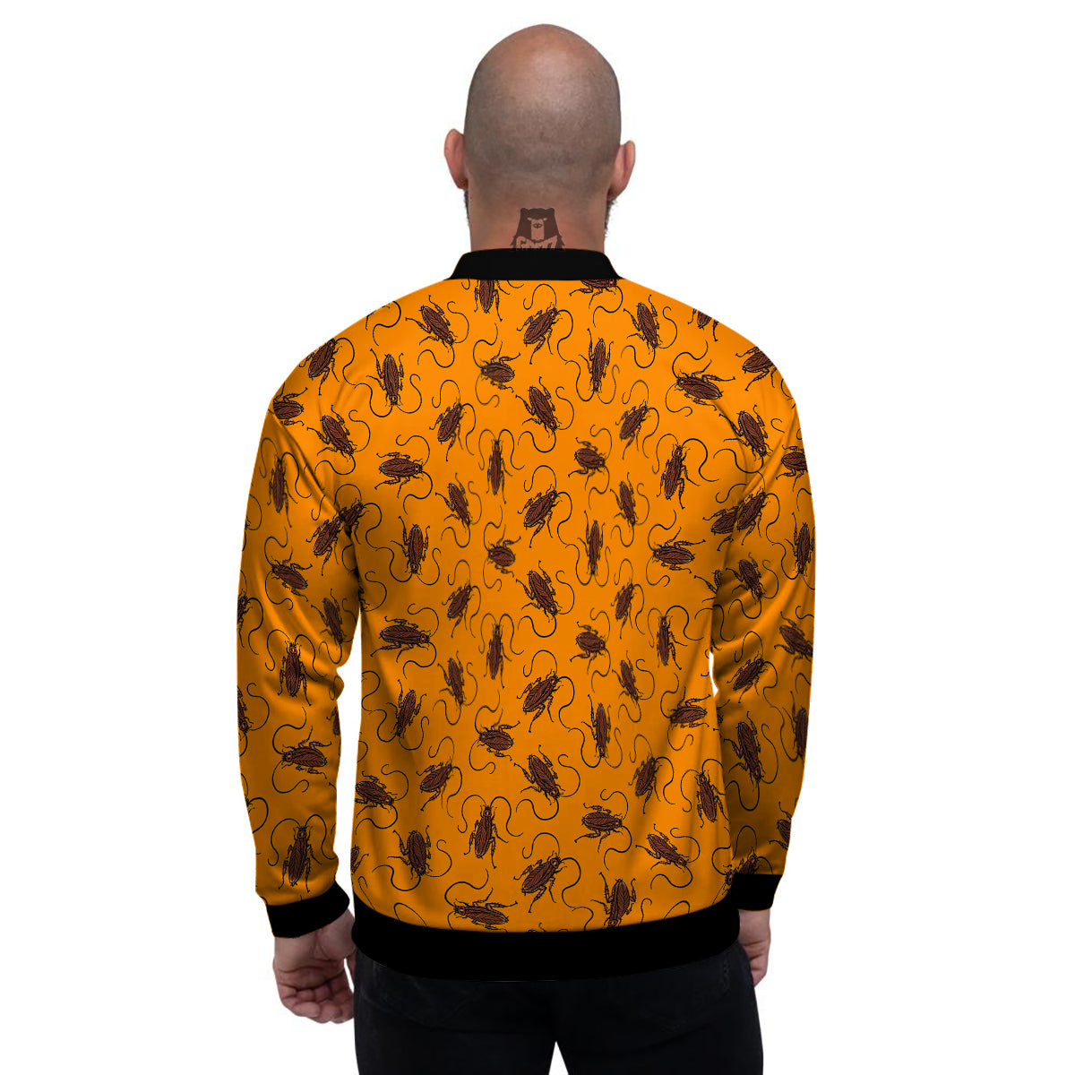Cockroach Orange Print Pattern Men's Bomber Jacket-grizzshop