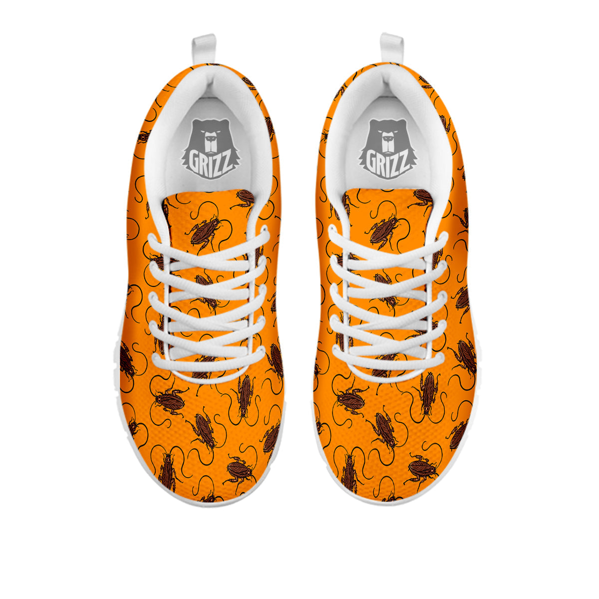 Cockroach Orange Print Pattern White Sneaker-grizzshop