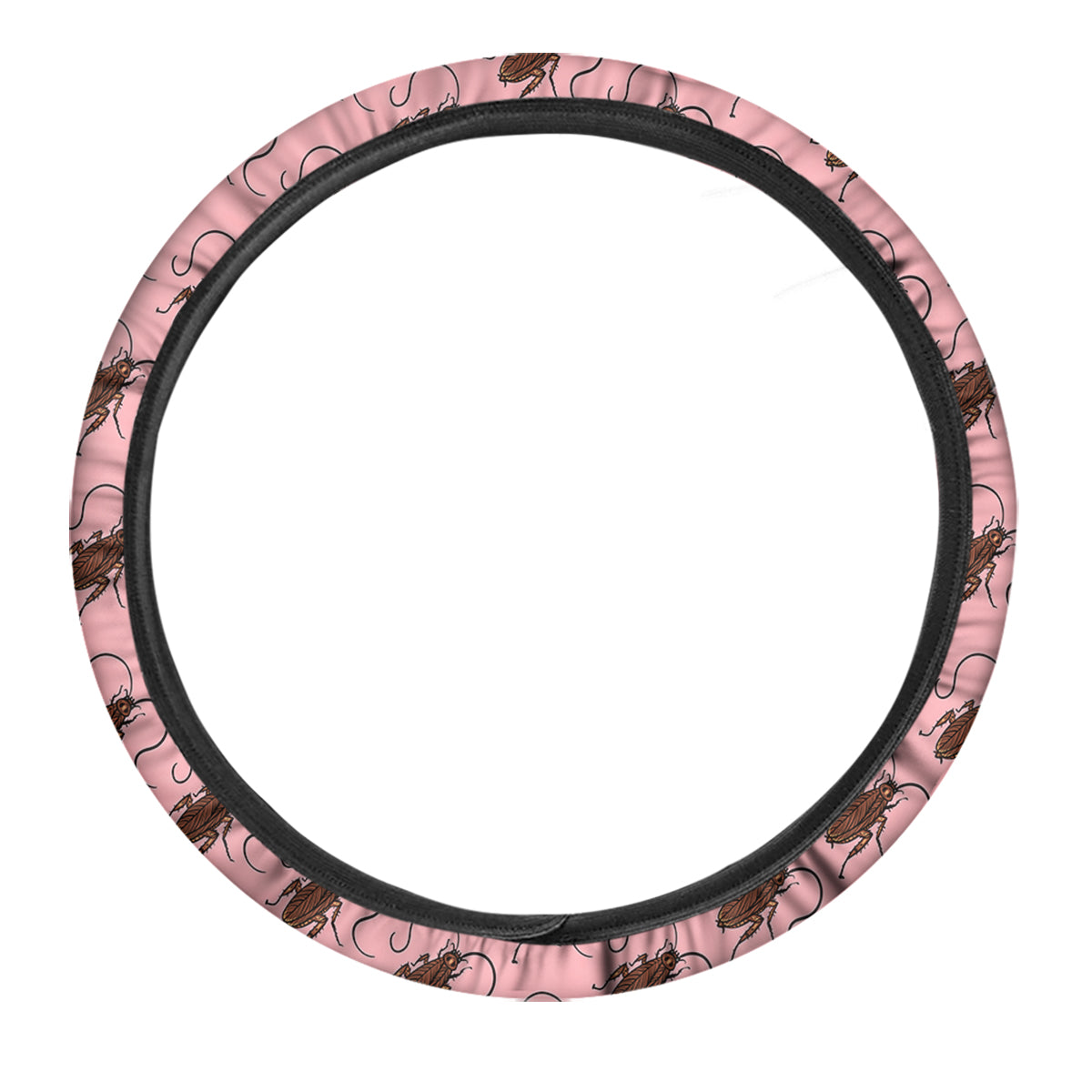 Cockroach Pink Print Pattern Car Steering Wheel Cover-grizzshop