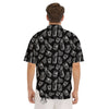 Cocktail Black And White Doodle Print Pattern Men's Short Sleeve Shirts-grizzshop