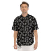 Cocktail Black And White Doodle Print Pattern Men's Short Sleeve Shirts-grizzshop