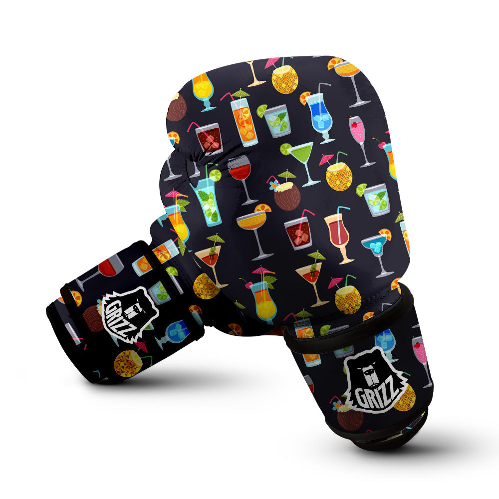 Cocktail Exotic Print Pattern Boxing Gloves-grizzshop