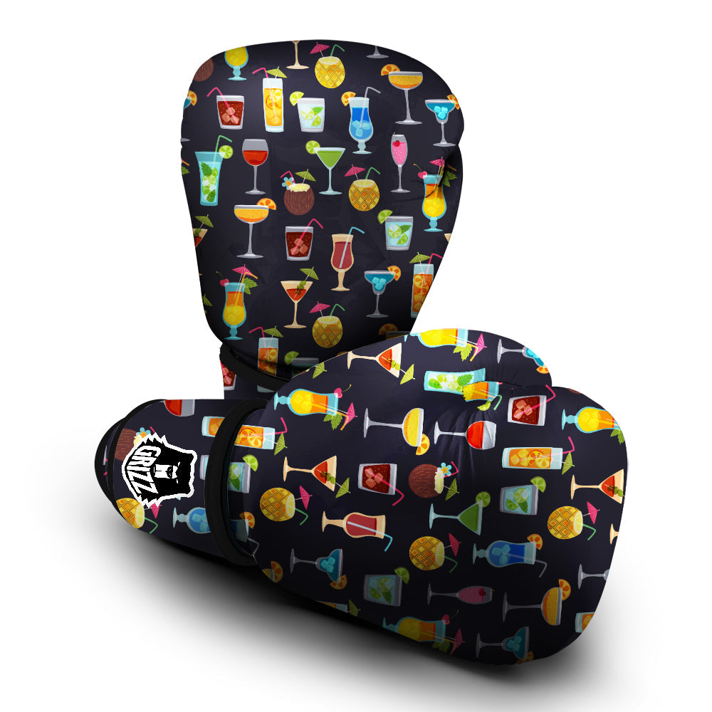 Cocktail Exotic Print Pattern Boxing Gloves-grizzshop