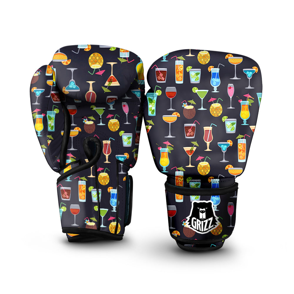 Cocktail Exotic Print Pattern Boxing Gloves-grizzshop