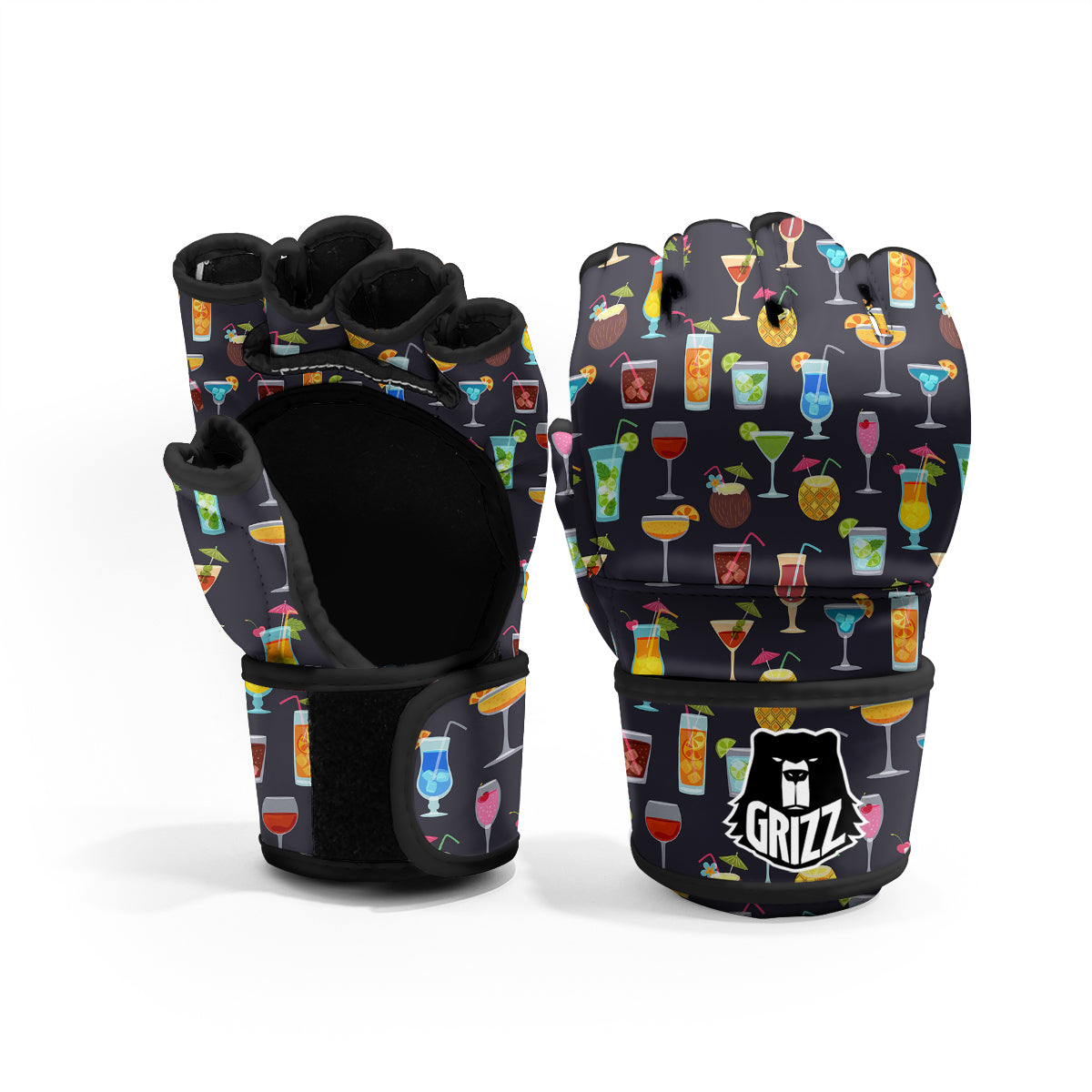 Cocktail Exotic Print Pattern MMA Gloves-grizzshop