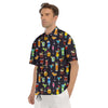 Cocktail Exotic Print Pattern Men's Short Sleeve Shirts-grizzshop