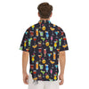 Cocktail Exotic Print Pattern Men's Short Sleeve Shirts-grizzshop