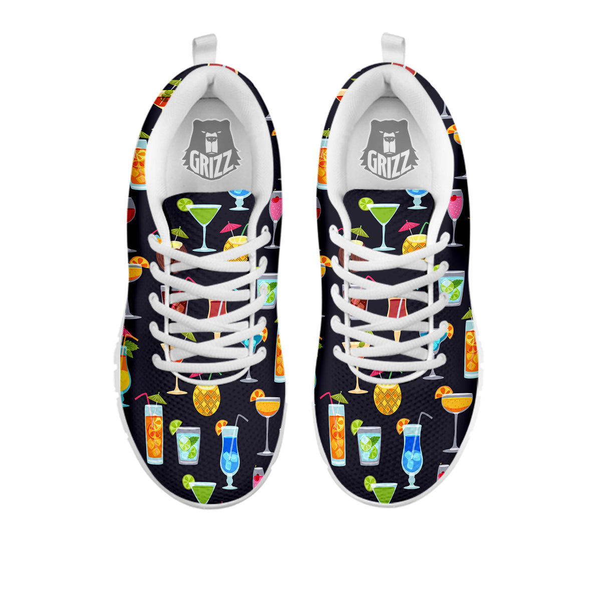 Cocktail Exotic Print Pattern White Sneaker-grizzshop