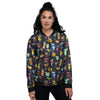Cocktail Exotic Print Pattern Women's Bomber Jacket-grizzshop