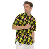 Cocktail Lemon Print Pattern Men's Short Sleeve Shirts-grizzshop