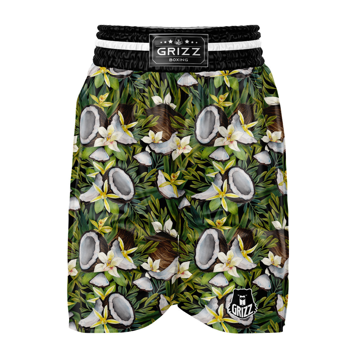 Coconut And Vanilla Flower Print Pattern Boxing Shorts-grizzshop