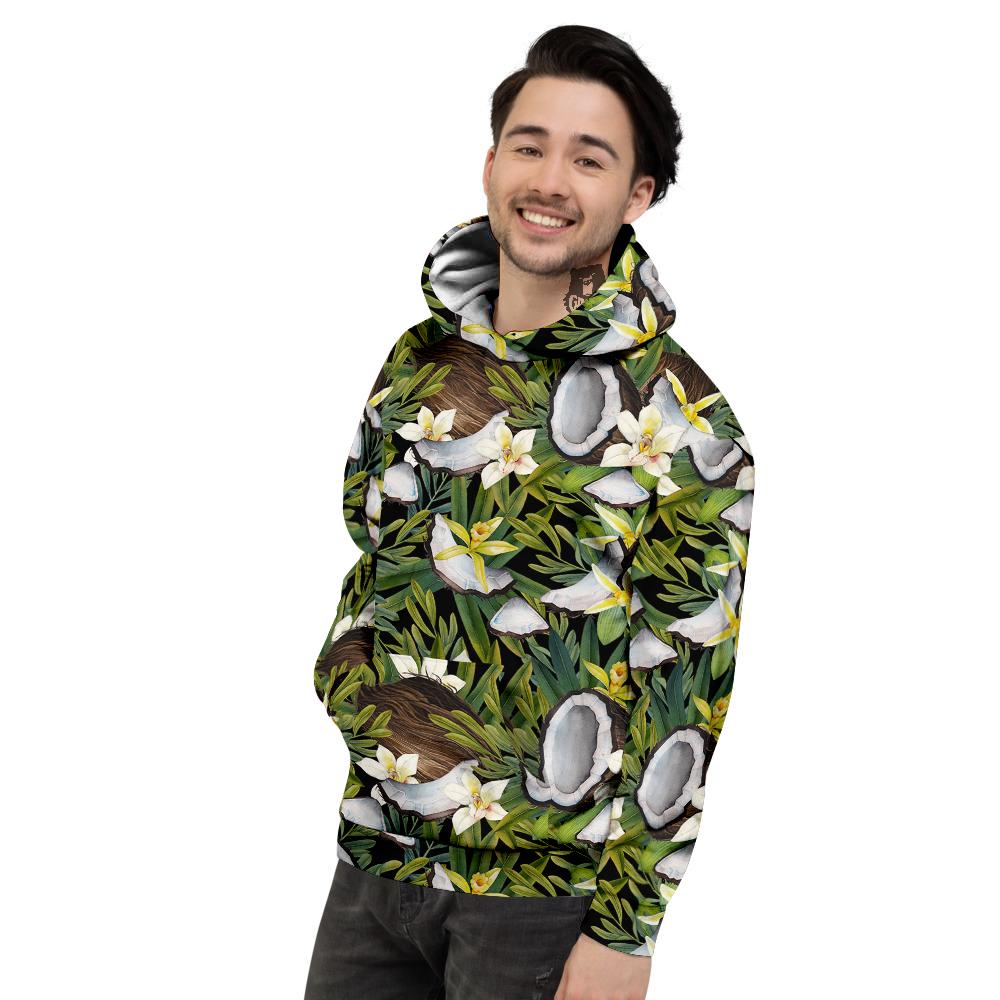 Coconut And Vanilla Flower Print Pattern Men's Hoodie-grizzshop