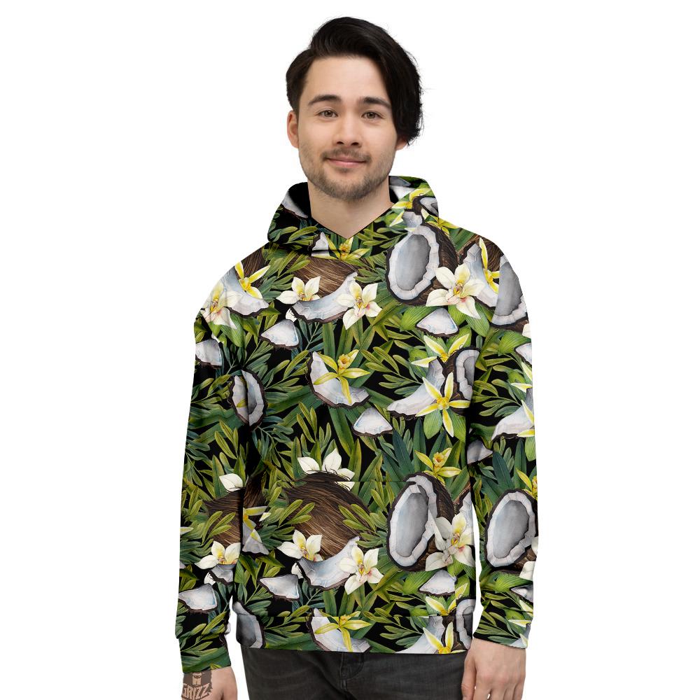 Coconut And Vanilla Flower Print Pattern Men's Hoodie-grizzshop