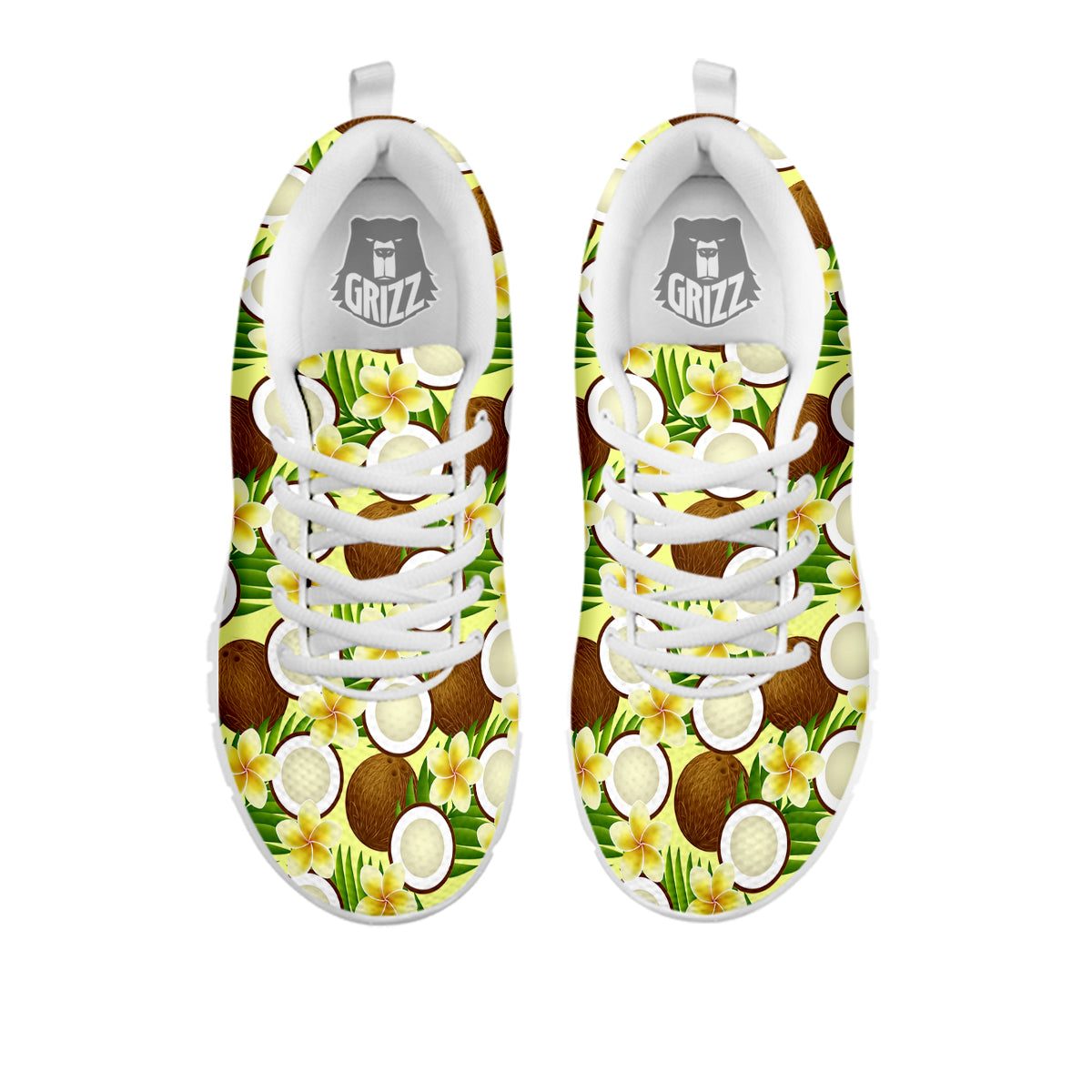 Coconut Beige Print Pattern White Sneaker-grizzshop